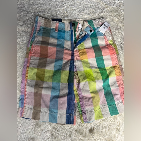 Boys GAP checked colorful shorts size 8 NEW - Picture 3 of 7